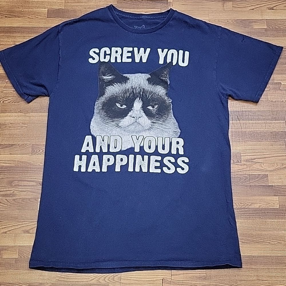 Grumpy Cat Blue Tee-shirt Size Medium - Picture 2 of 5